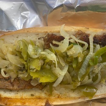 Midway Steak House - Sausage peppers and onions on a hoagie - Steakhouses Near Me - Seaside Heights, New Jersey Midway Steak House - Sausage peppers and onions on a hoagie - Steakhouses Near Me - Seaside Heights, New Jersey