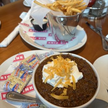 Big Pink - Bowl of Homemade Chili and Bucket of Fries - Pizza Near Me - Miami Beach, Florida Big Pink - Bowl of Homemade Chili and Bucket of Fries - Pizza Near Me - Miami Beach, Florida
