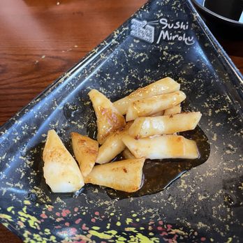 Sushi Miroku - Hibachi Calamari. Tender and served with a nice sauce. - Japanese Near Me - Tinley Park, Illinois Sushi Miroku - Hibachi Calamari. Tender and served with a nice sauce. - Japanese Near Me - Tinley Park, Illinois