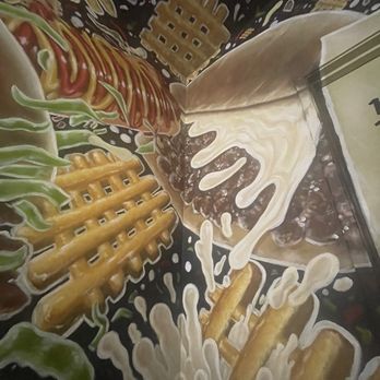 Pleasure Burger - The wallpaper in the bathroom - Burgers Near Me - Portland, Oregon