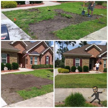 Kickin Grass - Before and After pictures of Kickin Grass's Sod Yard Restoration! - Landscaping Near Me - Wilmington, North Carolina