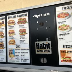 Habit Burger & Grill - Half of the drive up order board