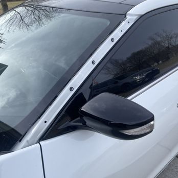 Murfreesboro Nissan - Closeup look of the $240 A-pillar window trim very very disappointed - Car Dealers Near Me - Murfreesboro, Tennessee