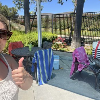 San Clemente Aquatics Center - The awesome seating they have under the shade. - Swimming Pools Near Me - San Clemente, California