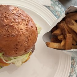 Burger Royale - Royale with cheese on a gluten free bun with an order of fries.