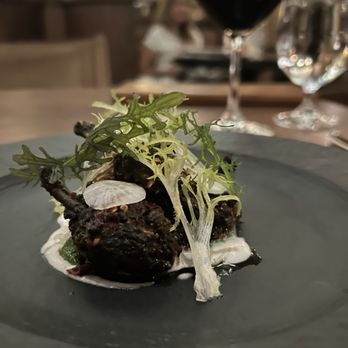 Napa Rose - Fried Burnt Quail Spicy Gochujang Lacquered, Black Radish - American Near Me - Anaheim, California Napa Rose - Fried Burnt Quail Spicy Gochujang Lacquered, Black Radish - American Near Me - Anaheim, California