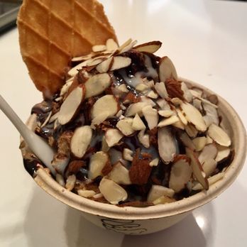 Powder - The Big Easy ($5.50 for small) comes with viet coffee, sliced almonds, chocolate and sweet milk glaze - Desserts Near Me - San Francisco, California Powder - The Big Easy ($5.50 for small) comes with viet coffee, sliced almonds, chocolate and sweet milk glaze - Desserts Near Me - San Francisco, California