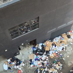 Jumpman - Insane pile if garbage just left out all day after an event directly under the window of neighbors