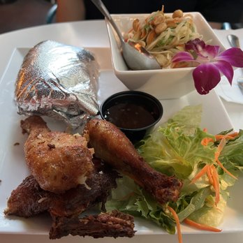 Thai Taste Kitchen - BBQ Chicken with Papaya Salad - Thai Near Me - Oakland, California Thai Taste Kitchen - BBQ Chicken with Papaya Salad - Thai Near Me - Oakland, California