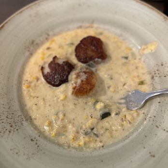Sea Level NC - Scallops with creamed corn - Seafood Near Me - Charlotte, North Carolina Sea Level NC - Scallops with creamed corn - Seafood Near Me - Charlotte, North Carolina