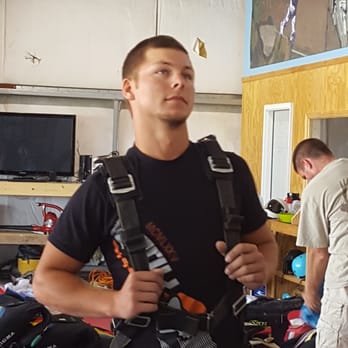 Skydive Indianapolis - Getting ready to go on his first jump... - Skydiving Near Me - Frankfort, Indiana