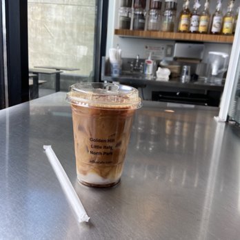 Influx Cafe - Iced almond milk latte with sugar free caramel - Coffee & Tea Near Me - San Diego, California Influx Cafe - Iced almond milk latte with sugar free caramel - Coffee & Tea Near Me - San Diego, California