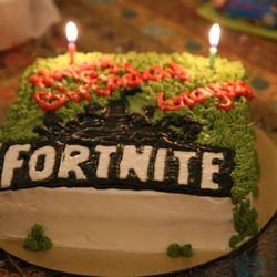 Barfi Indian Sweetshop and Bakery - Fortnite Cake with Candles