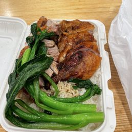 double meat plate (duck and roast pork)