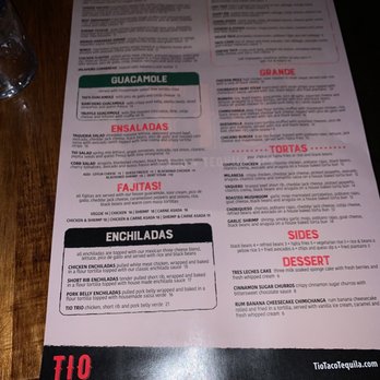 Tio Taco + Tequila Bar - Menu - Mexican Near Me - Edison, New Jersey