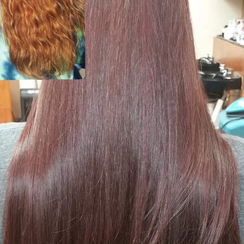 Shadez Salon - The before is the upper left, massive split ends and 7 month old color. I wanted some warm and ready for winter. So grateful for Alyssa! - Hair Salons Near Me - Modesto, California Shadez Salon - The before is the upper left, massive split ends and 7 month old color. I wanted some warm and ready for winter. So grateful for Alyssa! - Hair Salons Near Me - Modesto, California