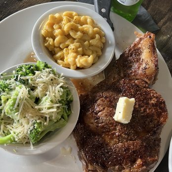 Sage Bar & Grill - Ribeye with Parmesan broccoli and Mac & cheese. - Bars Near Me - Calera, Alabama Sage Bar & Grill - Ribeye with Parmesan broccoli and Mac & cheese. - Bars Near Me - Calera, Alabama