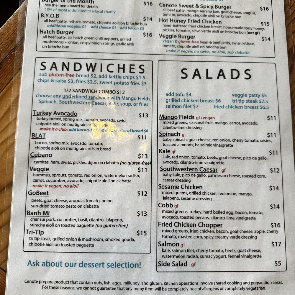 Cenote - Menu - Coffee & Tea Near Me - Austin, Texas