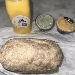 Vanz Indian Fusion Grill - Power Chicken Burrito Mango Lassi