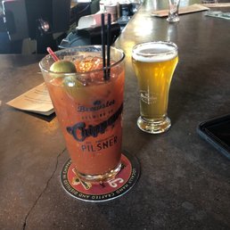 Garlic vodka bloody. Garlic vodka bloody.