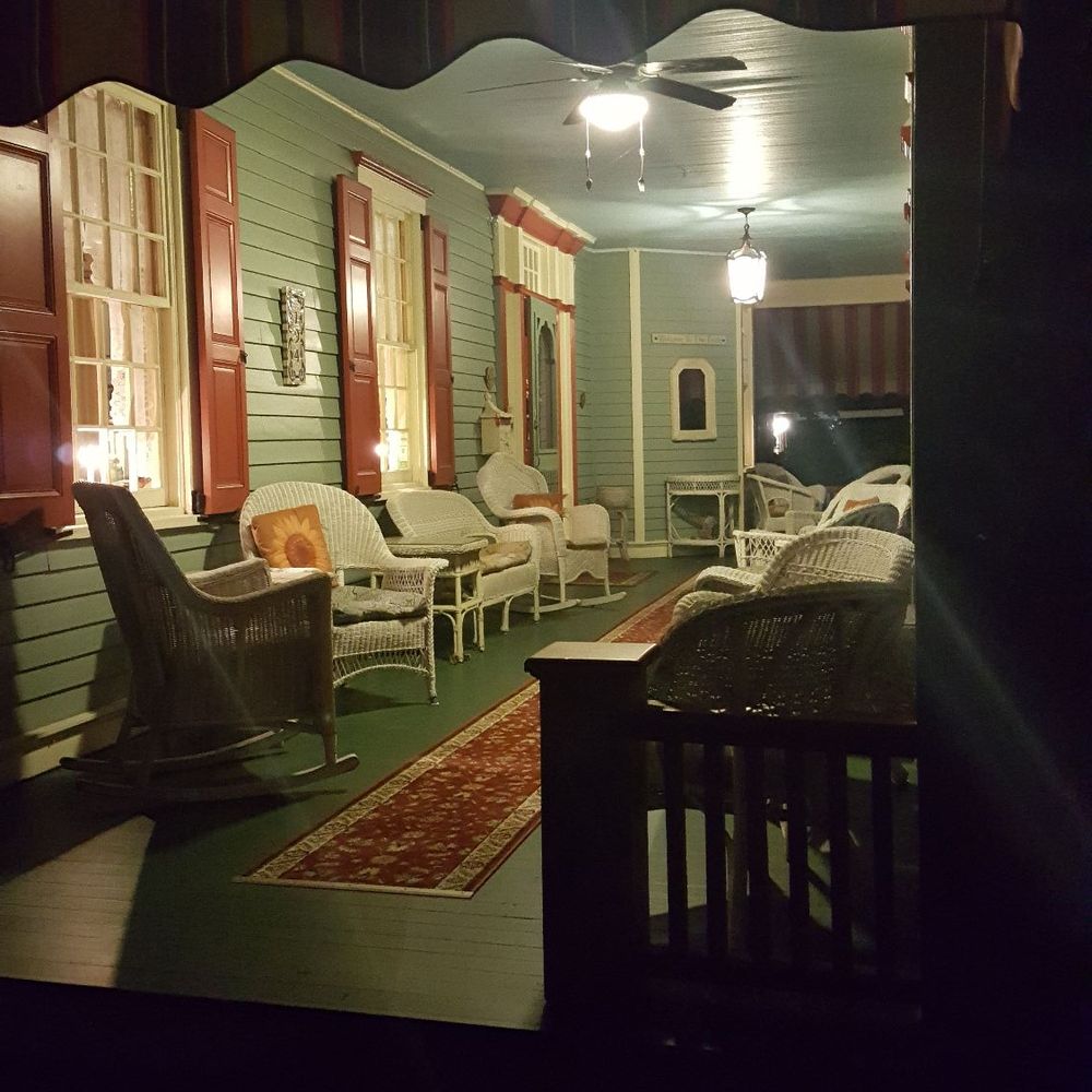 Main Street Manor - Another view of the porch in the evening. - Bed & Breakfast Near Me - Flemington, New Jersey