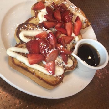 PJ's Pancake House - Fresh Strawberry and Cannoli Cream French Toast - American Near Me - West Windsor, New Jersey PJ's Pancake House - Fresh Strawberry and Cannoli Cream French Toast - American Near Me - West Windsor, New Jersey