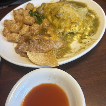 Early Birds Cafe - Chile verde omelette with tater tots. - Breakfast & Brunch Near Me - Fresno, California
