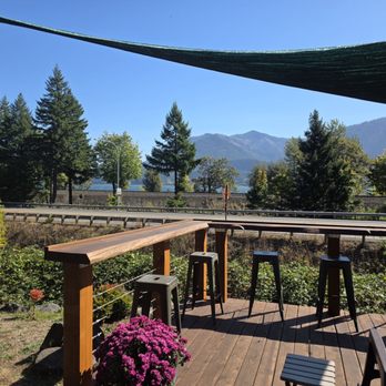 The Cabin Drive-Thru - patio with a serious view. - Coffee & Tea Near Me - Stevenson, Washington The Cabin Drive-Thru - patio with a serious view. - Coffee & Tea Near Me - Stevenson, Washington