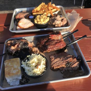 Bear's Smokehouse - Three Meat Combo with Corn Bread and Cole Slaw - Barbeque Near Me - New Haven, Connecticut