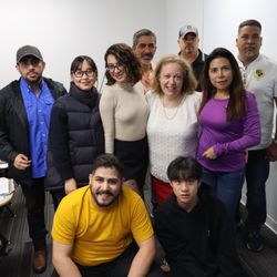 Global Village English Centres - Calgary - Group of friendly Global Village English students with their instructor.