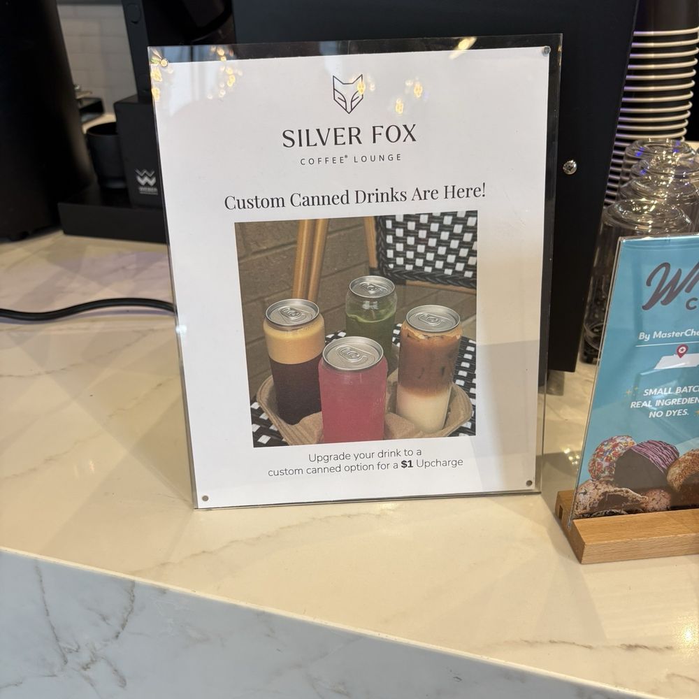 Silver Fox Coffee Lounge - Custom Canned drinks - Coffee & Tea Near Me - Brentwood, Tennessee Silver Fox Coffee Lounge - Custom Canned drinks - Coffee & Tea Near Me - Brentwood, Tennessee