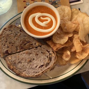 Teller's Taproom & Kitchen - Melted Monk Sandwich with Tomato Bisque & Homemade Chips - American Near Me - Lakewood, Colorado