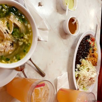 Oaxaca Restaurant - Sopa de pollo, agua de melón, & tacos dorados de pollo - Mexican Near Me - Phoenix, Arizona