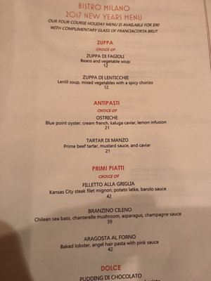 Menu photo 1 Bistro Milano New York, NY Menu photo 1 Bistro Milano New York, NY