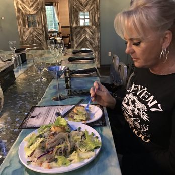 Merlion - Wife eating the best Kobe steak salad - Thai Near Me - Seabrook, Texas