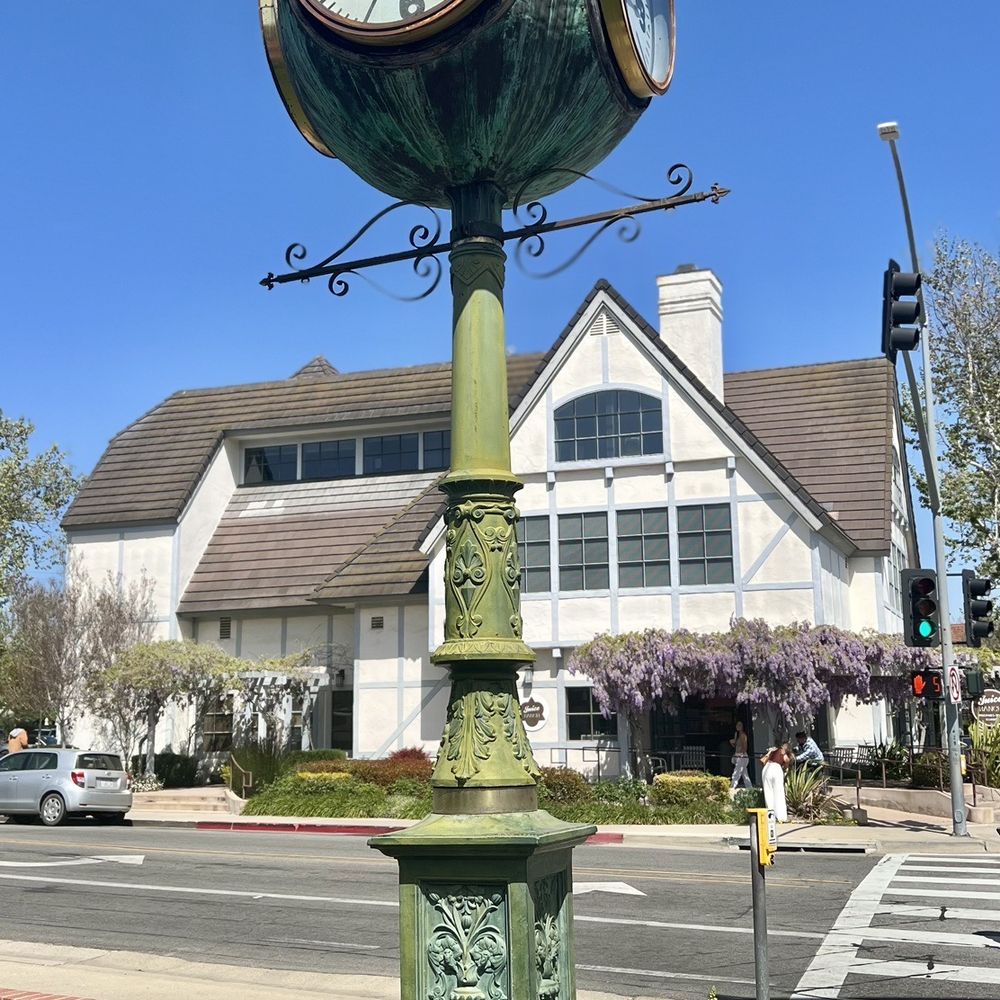 Solvang Clock - This vintage 4 sided, cast iron Ansonia clock located in Downtown Solvang is said to be the only one on display in the world! - Local Flavor Near Me Solvang Clock - This vintage 4 sided, cast iron Ansonia clock located in Downtown Solvang is said to be the only one on display in the world! - Local Flavor Near Me