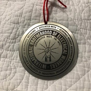 Focused Light Engraving - Metal IBEW logo engraved ornament - Engraving Near Me - Longwood, Florida