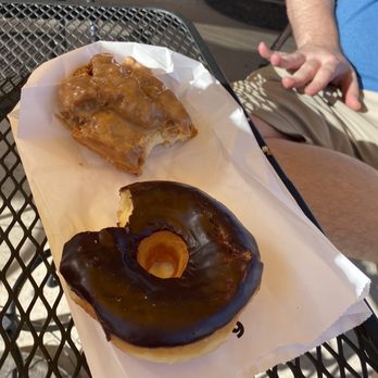 Baked N' Denver - Chocolate Raised donut and Maple Buttermilk Bar - Donuts Near Me - Denver, Colorado