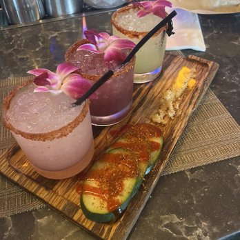 Fire Up Grill - Margarita flight (guava, blueberry cucumber) - Bars Near Me - Riverside, California Fire Up Grill - Margarita flight (guava, blueberry cucumber) - Bars Near Me - Riverside, California