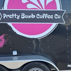 Pretty Bomb Coffee - Side of trailer