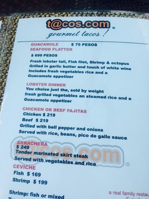 Menu photo 7 T@cos.com Puerto Morelos, ROO