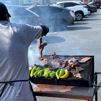 Tacos El Yakis Estilo Sonora - That's Arrachara on the grill along with Anaheim Chili's - Tacos Near Me - North Hollywood, California Tacos El Yakis Estilo Sonora - That's Arrachara on the grill along with Anaheim Chili's - Tacos Near Me - North Hollywood, California