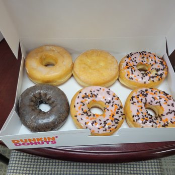 Dunkin' -  six different donuts in a box - Donuts Near Me - Mount Pleasant, South Carolina