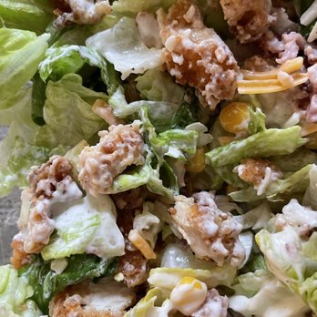 Chick-fil-A - No chicken nuggets on my salad-chicken crumbles-basically friend breading bits. - Fast Food Near Me - Braselton, Georgia