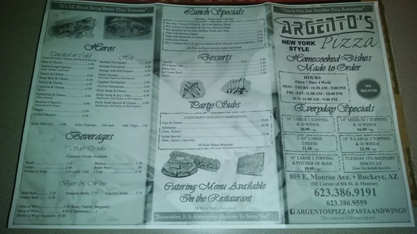 Menu photo 6 Argentos Pizza Buckeye, AZ