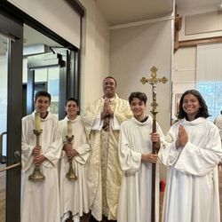 Fr. Ricky Viveros with 25/26SY Altar Servers