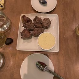 Beignets with vanilla dipping sauce