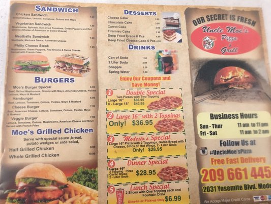 Menu photo 6 Uncle Moe's Pizza and Grill Modesto, CA Menu photo 6 Uncle Moe's Pizza and Grill Modesto, CA