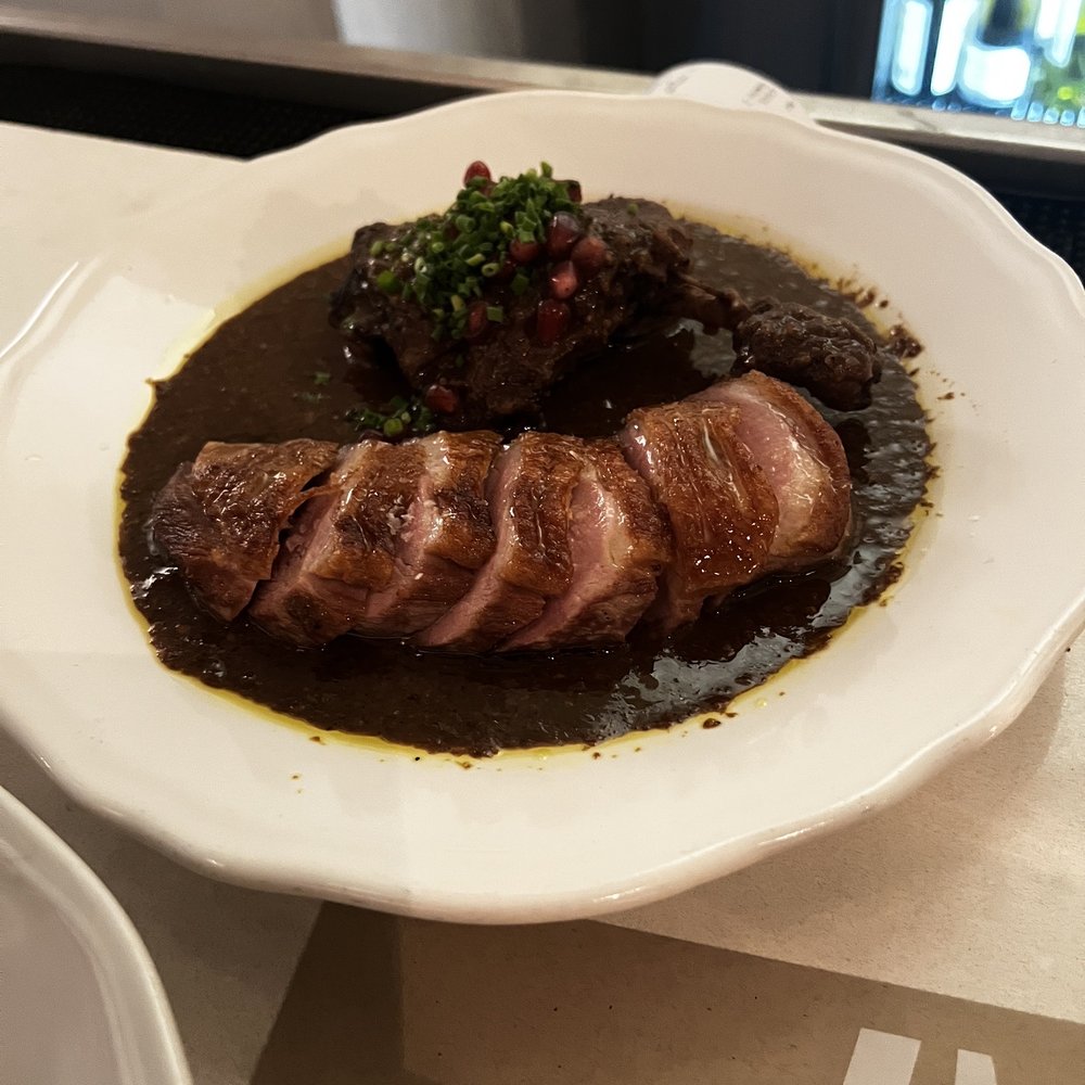 Sofreh - BRAISED LEG OF DUCK IN POMEGRANATE WALNUT SAUCE SERVED WITH PAN ROASTED DUCK BREAST - Persian/Iranian Near Me - Brooklyn, New York