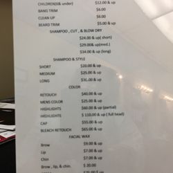 Hot Looks Cool Cuts - Current price list call for specials.
